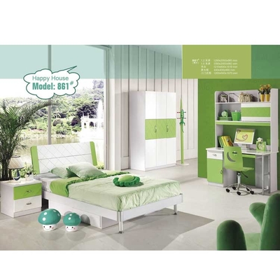 E1 MDF Cappellini Green Children Bedroom ชุดเฟอร์นิเจอร์มุมโค้งมน