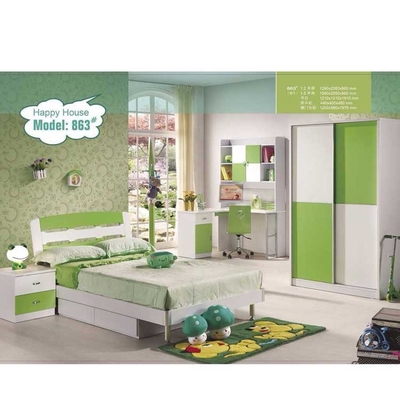 ชุดห้องนอนเด็ก Cappellini Green ชุดเฟอร์นิเจอร์เด็กทันสมัย ​​960mm Bed